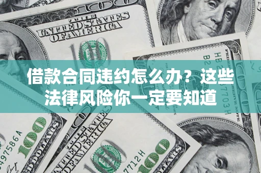 武汉借款合同违约怎么办？这些法律风险你一定要知道