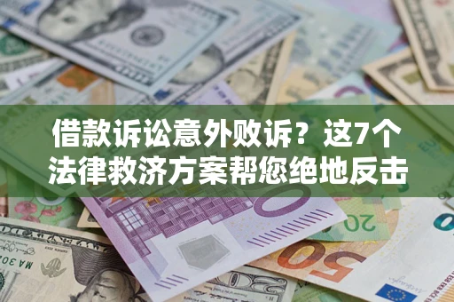 武汉借款诉讼意外败诉？这7个法律救济方案帮您绝地反击！