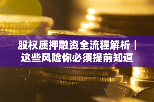 武汉股权质押融资全流程解析｜这些风险你必须提前知道