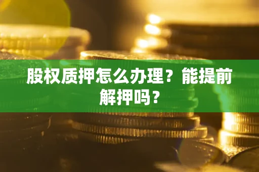 武汉股权质押怎么办理？能提前解押吗？